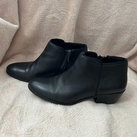 Sam Edelman Black Leather Heeled Ankle Boots - Picture 5 of 13